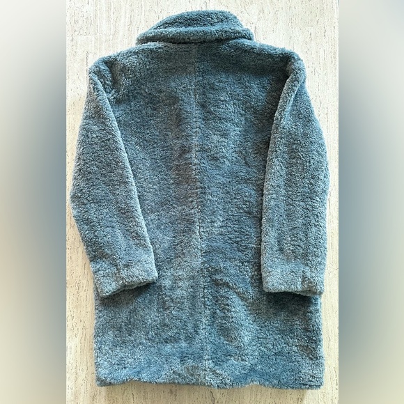 Anthropologie Maeve Lisanne Oversized Faux Fur Coat, Sky Blue - Picture 4 of 15